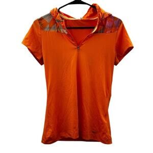 Nike Golf Tour Performance Orange Geometric Print‎ Short Sleeve Jacket Size XS